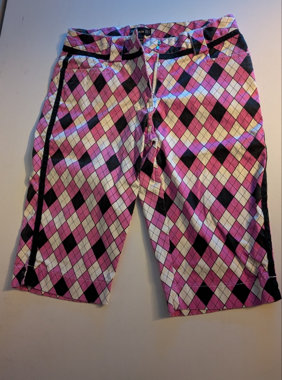 Titania Pink and Black Argyle Golf Pants